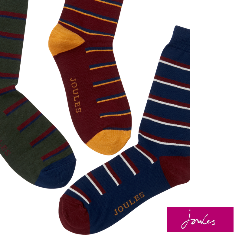 Joules Striking Socks 3pk - Multi Stripe-2